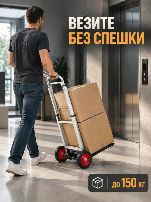 Тележка грузовая складная нагрузка 150 кг, 150 кг, фото 5