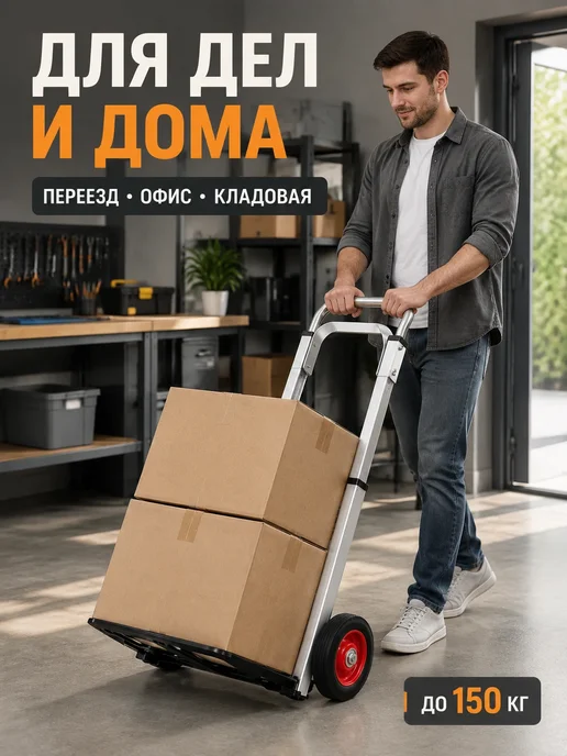 Тележка грузовая складная нагрузка 150 кг, 150 кг, фото 8