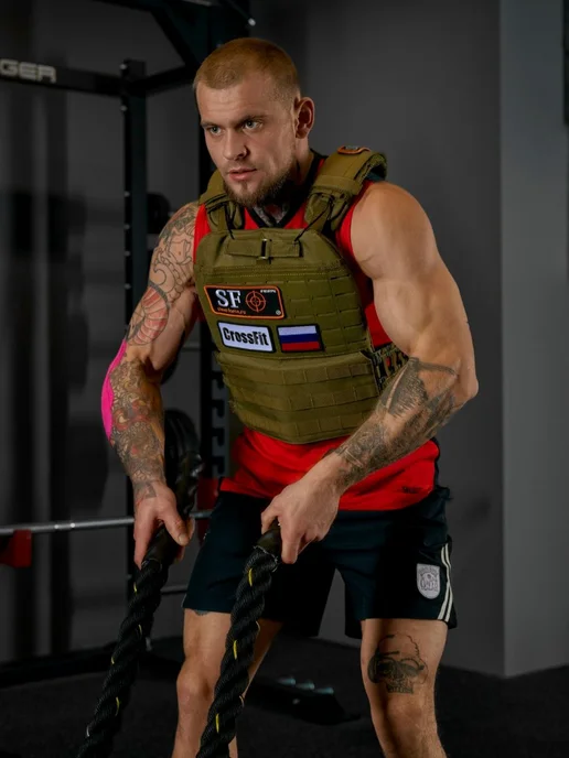Жилет утяжелитель Steel Force (22кг) Olive Green, 22 кг, фото 5