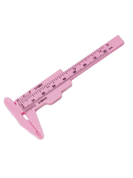Нет бренда Пластиковый штангенциркуль Pink 0-80 мм, розовый