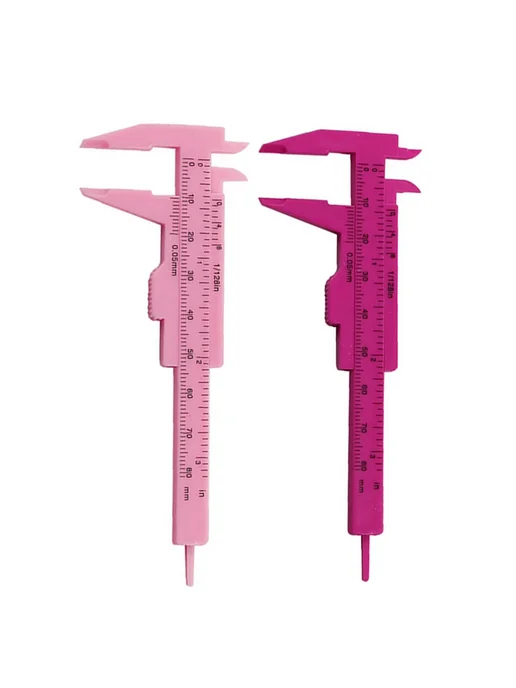 Нет бренда Пластиковый штангенциркуль Pink 0-80 мм, розовый, фото 2