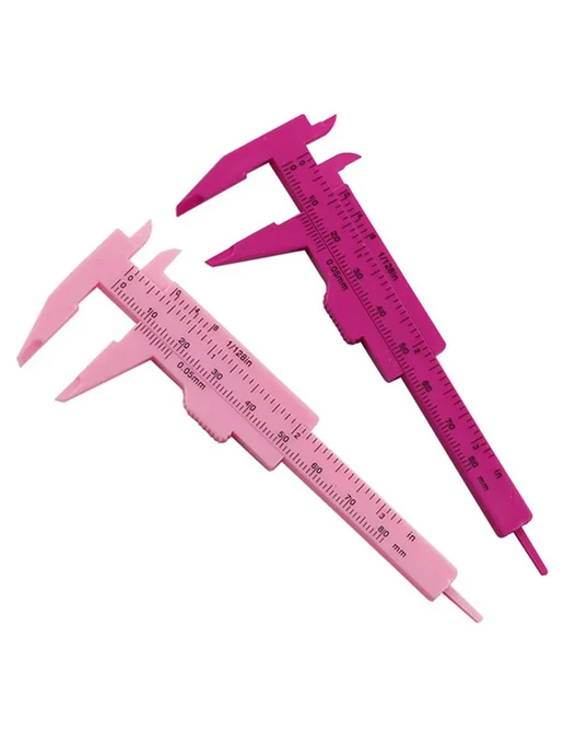 Нет бренда Пластиковый штангенциркуль Pink 0-80 мм, розовый, фото 3