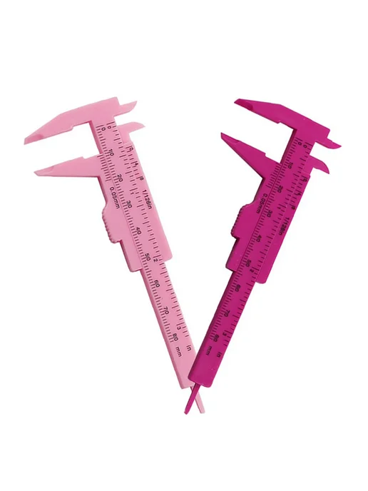 Нет бренда Пластиковый штангенциркуль Pink 0-80 мм, розовый, фото 4