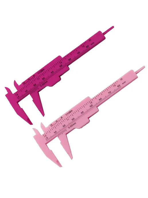 Нет бренда Пластиковый штангенциркуль Pink 0-80 мм, розовый, фото 5