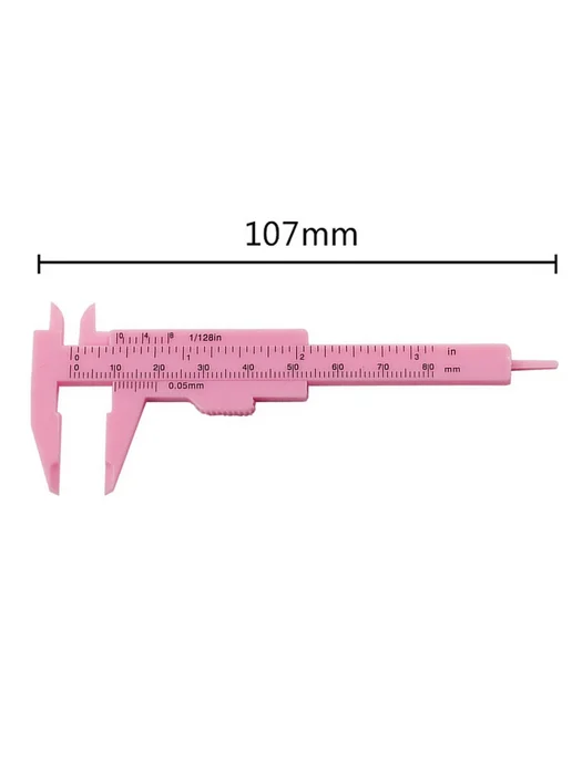 Нет бренда Пластиковый штангенциркуль Pink 0-80 мм, розовый, фото 7