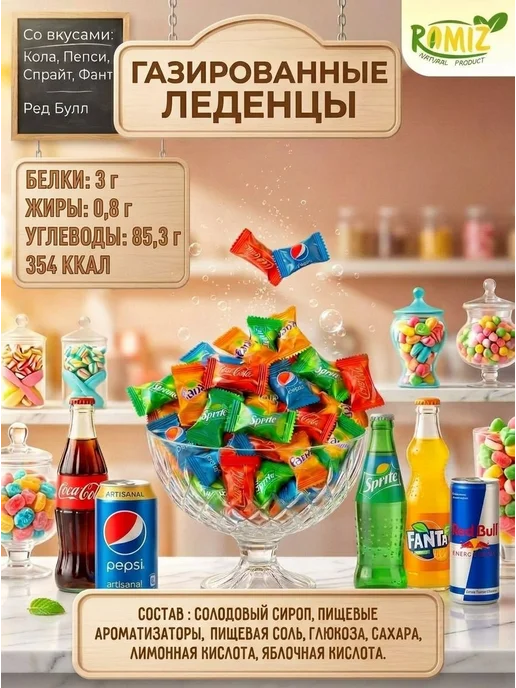 Леденцы конфеты газировка 500гр, 500 г, фото 4
