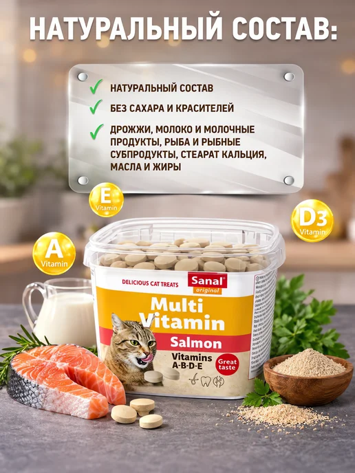 SANAL Хрустящие подушечки с лососем, 75г, 75 г, фото 2
