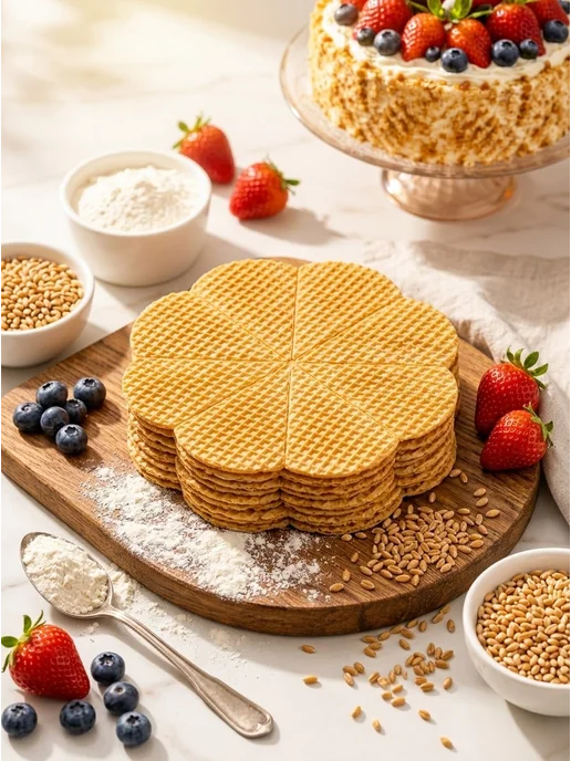 Delice Коржи вафельные для торта "Ромашка" 240 гр, 240 г, фото 3