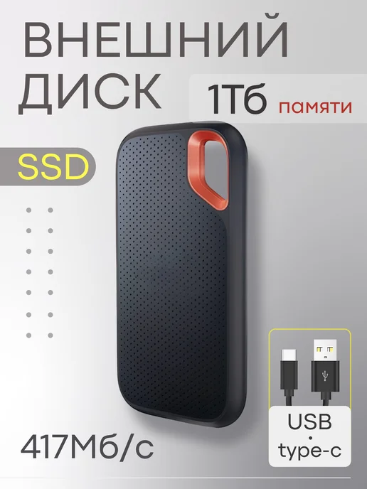 TaxMarket Внешний жесткий диск 1 ТБ черный, 1 ТБ