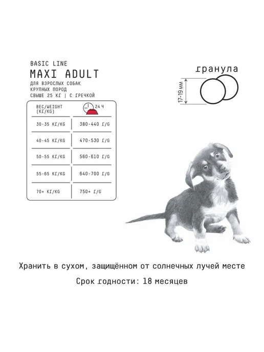 Сухой корм AJO Dog Гречкой для собак, взрослые, крупные, 2 кг, фото 5