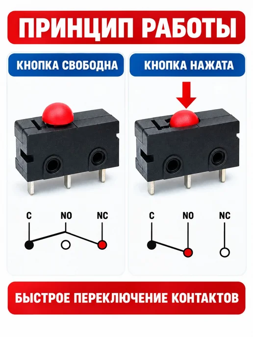 Микровыключатель KW12 без рычага 5А 125В, 3 шт, 3 шт, фото 4