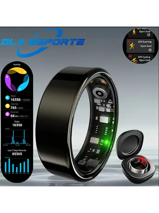 Ola Esporte Smart Ring Bluetooth 10, Черный, Black, черный, фото 2