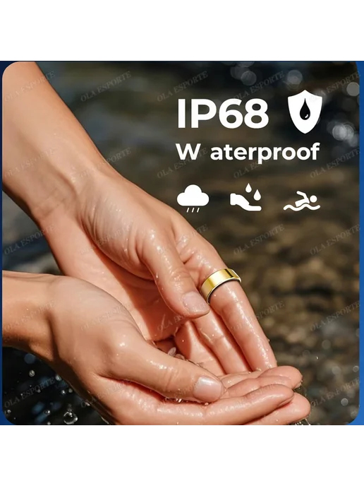 Ola Esporte Smart Ring Bluetooth 10, Черный, Black, золотой, фото 4