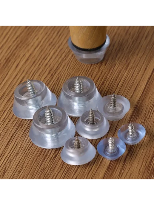 Нет бренда Силиконовые колпачки для ног стула, прозрачные 4PCS, 1.4cm, 4 шт, фото 3