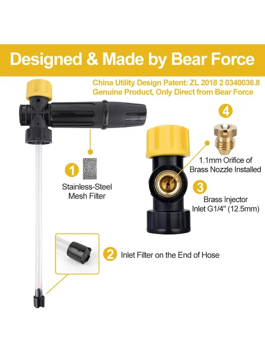 Насадка для пенного мытья BEAR FORCE для моек высокого давле, вариант, фото 3