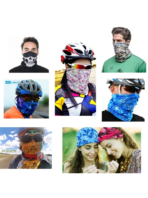 Fandana Gear Цветочная серия, походный шарф, спортивный головной убор, во, черный, фото 2