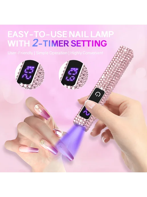 Мини лампа для ногтей Pink Diamond, серый, фото 5