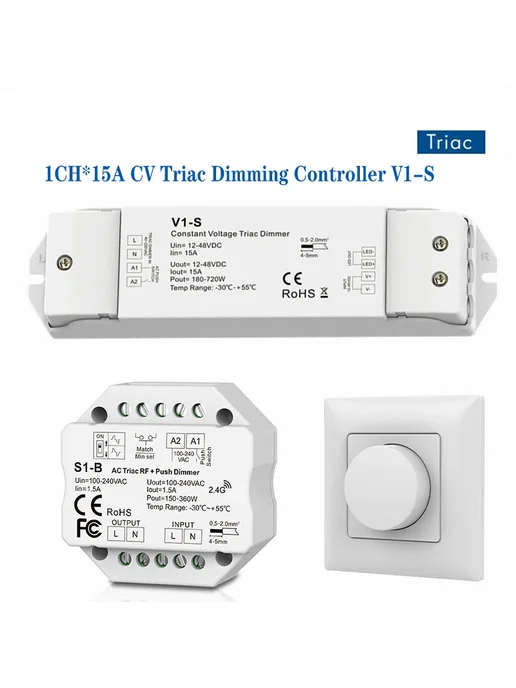 Нет бренда Диммер CV Triac 1CH*15A V1-S, вариант, фото 2