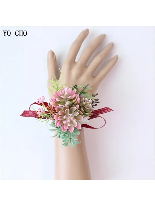 YO CHO Розовая пластиковая бутоньерка 2-wrist, розовый, фото 7