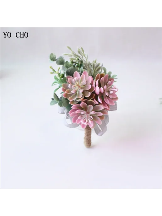 YO CHO Розовая пластиковая бутоньерка 4-boutonniere, розовый, фото 4