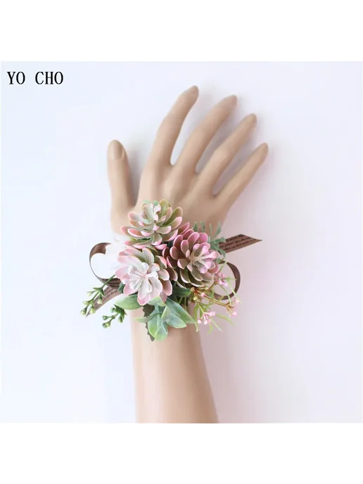 YO CHO Розовая пластиковая бутоньерка 4-boutonniere, розовый, фото 5