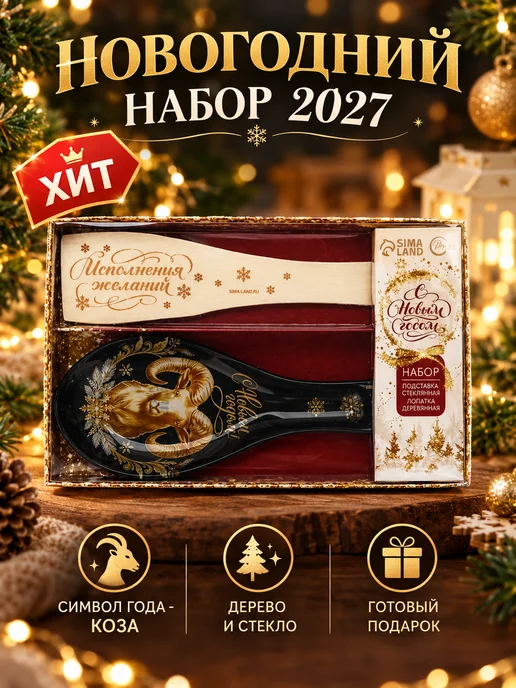Сималенд Набор новогодний подставка под ложку, лопатка, вариант