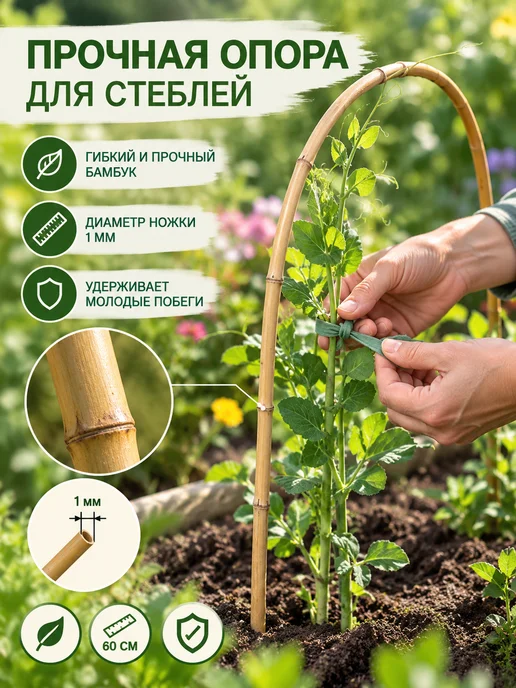 Сималенд Дуга бамбуковая для подвязки растений 60 см, 3 шт, 3 шт, фото 2