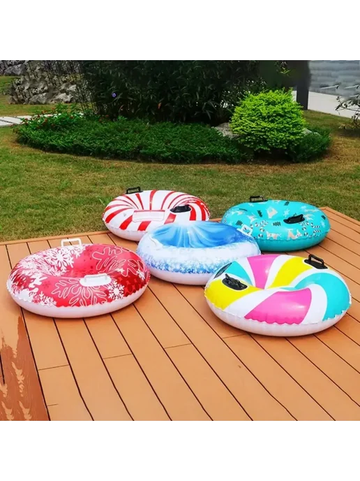 Нет бренда Надувная ватрушка из ПВХ Sleds for Snow with Handles, красный, фото 7