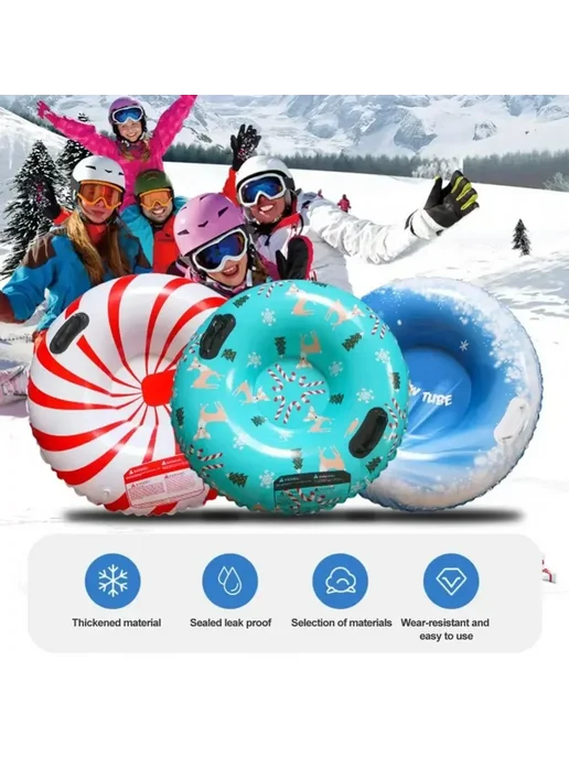 Нет бренда Надувная ватрушка из ПВХ Sleds for Snow with Handles, вариант, фото 6