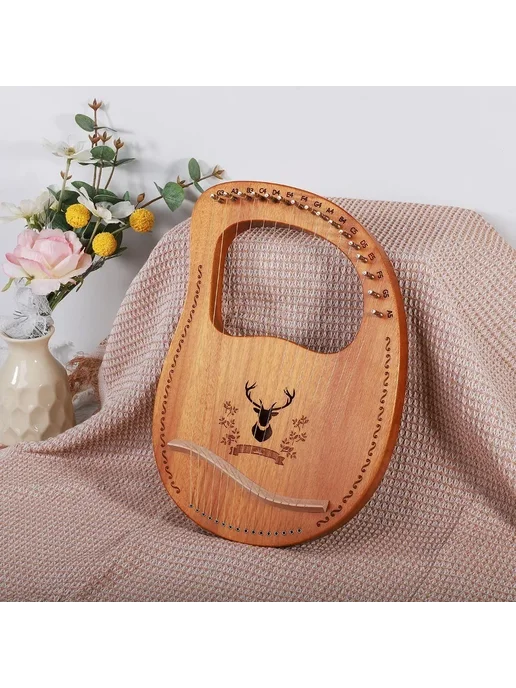 GIOIO детская арфа лира 7 16 струнная деревянная Deer 7 Stri, коричневый, фото 2