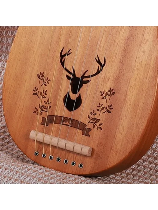 GIOIO детская арфа лира 7 16 струнная деревянная Deer 7 Stri, коричневый, фото 6