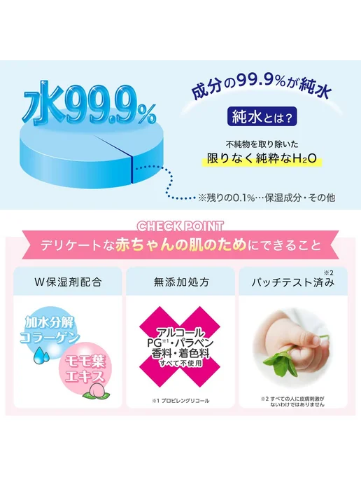 Влажные салфетки LEC Pure Water 99.9% вода, белый, фото 3