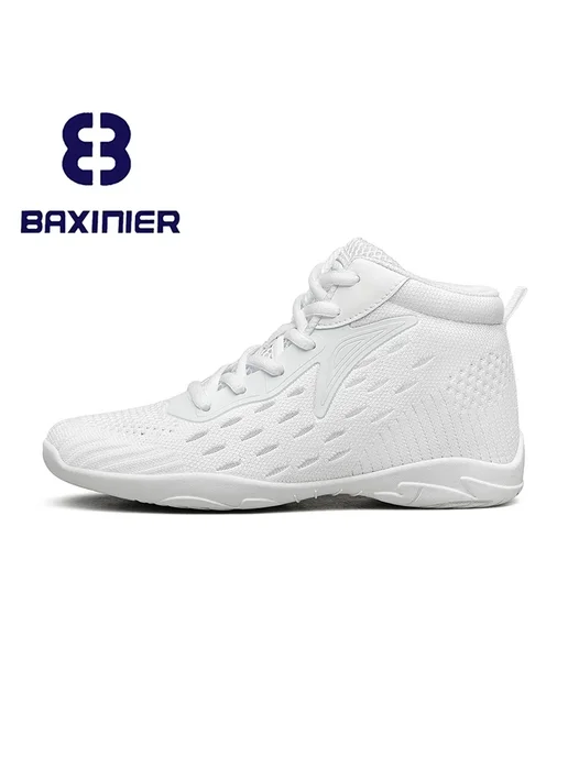 BAXINIER BAXINIER белые высокие туфли для черлидинга для девочек, лег, белый, фото 2