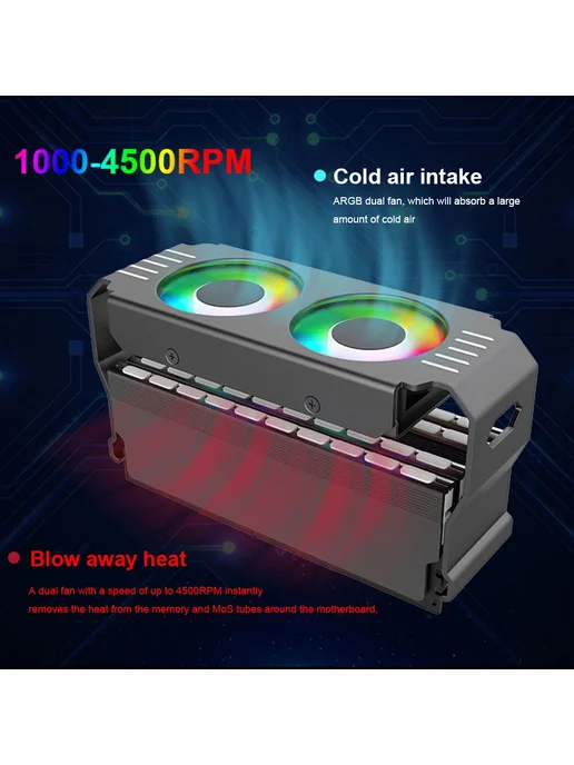 Shunmaii Шунмаи охладитель памяти с RGB подсветкой для DDR4 DDR5 Whit, вариант, фото 3