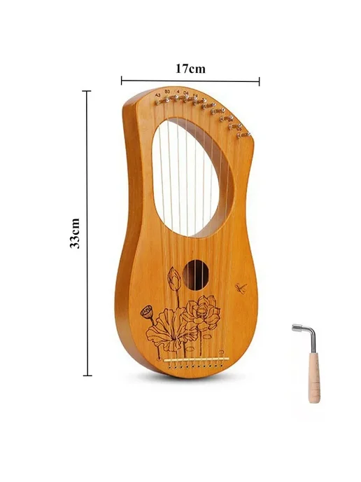 OLOMM Портативная арфа Harp из красного дерева, красный