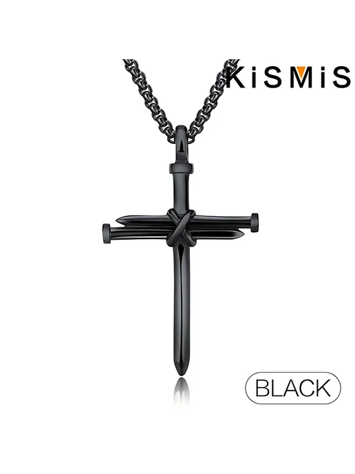 Нет бренда Подвеска крест из нержавеющей стали Черный, Black, черный