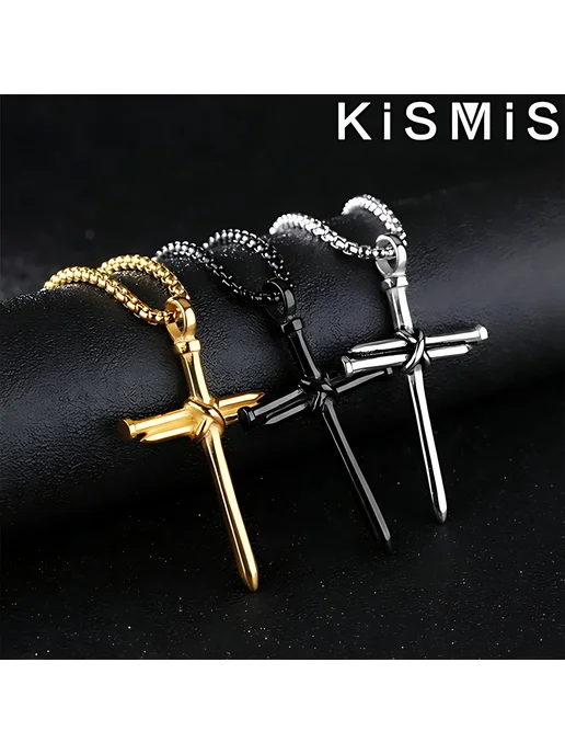Нет бренда Подвеска крест из нержавеющей стали Черный, Black, черный, фото 7