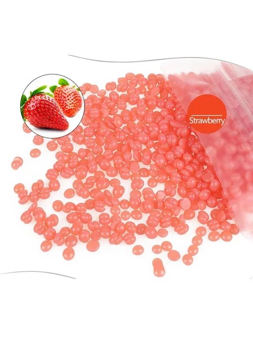 Doll Wax Жесткий воск 1000г для депиляции 1000g Strawberry, 1 кг, 1 кг