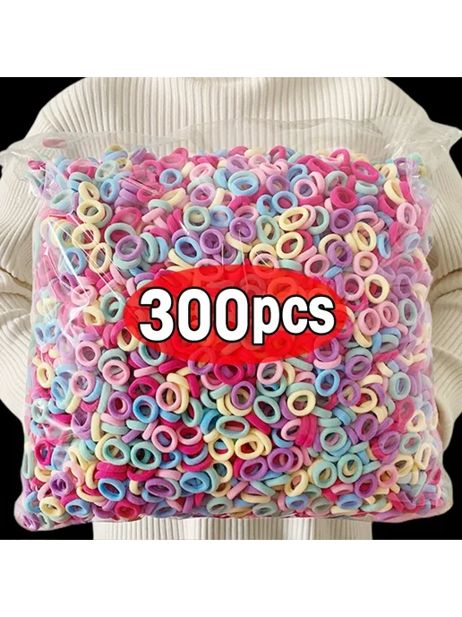 Нет бренда Белые резинки для волос 300шт, 100 шт, фото 3