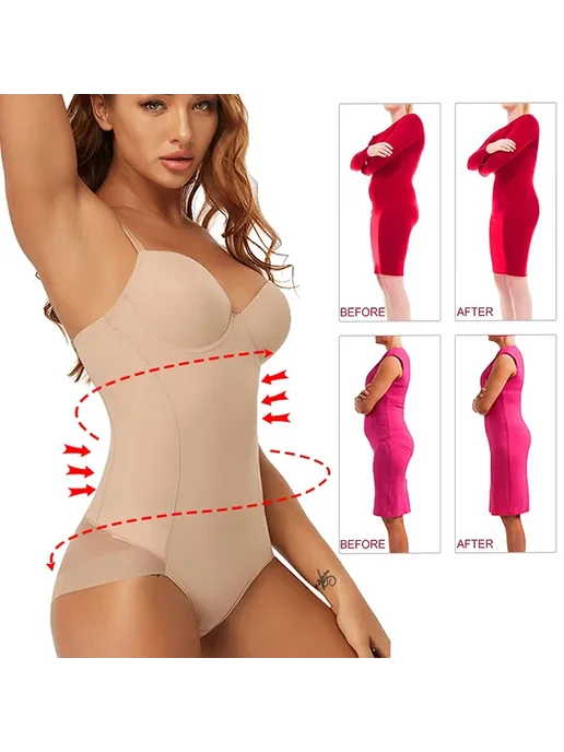 miss moly MISSMOLY Женское Корректирующее Белье, Боди, Корсет С Жестки, бежевый, фото 4