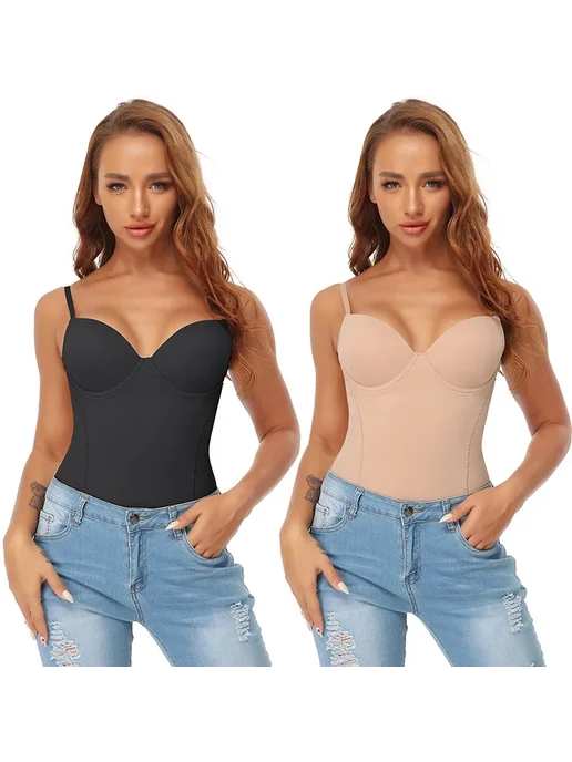 miss moly MISSMOLY Женское Корректирующее Белье, Боди, Корсет С Жестки, черный, фото 6