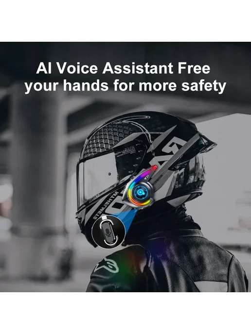 XINOWY Мотоциклетная Bluetooth-гарнитура Y21 С FM-радио, RGB-подсве, вариант, фото 5