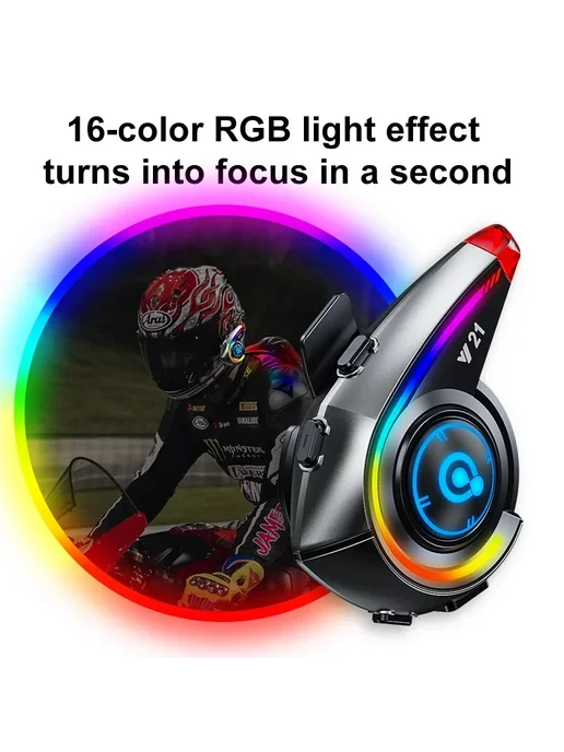 XINOWY Мотоциклетная Bluetooth-гарнитура Y21 С FM-радио, RGB-подсве, вариант, фото 6