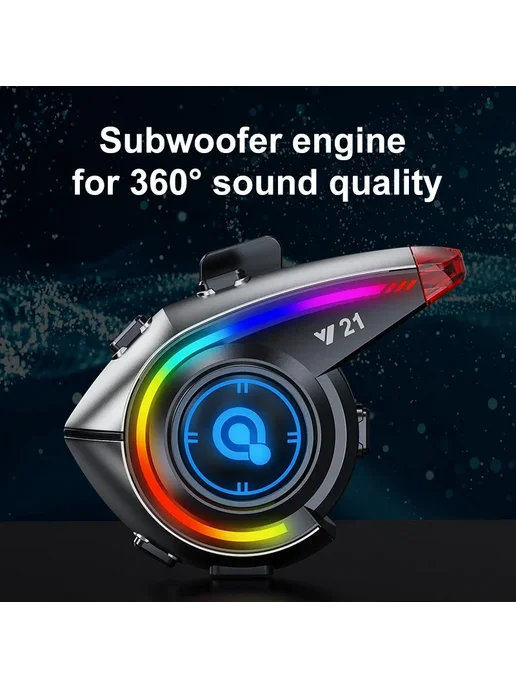 XINOWY Мотоциклетная Bluetooth-гарнитура Y21 С FM-радио, RGB-подсве, вариант, фото 7