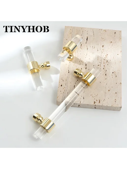 TINYHOB Ручки для ящиков латунные прозрачные Hole to Hole 16, вариант, фото 6