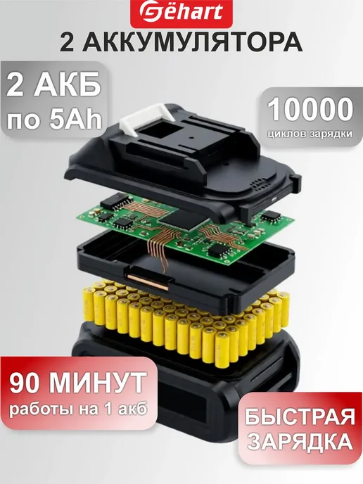 Gёhart Болгарка на аккумуляторе 125, черный, фото 7