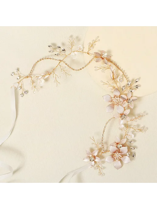 SLBRIDAL Свадебная повязка на голову SL-HS6515 4420 Gold, золотой, фото 3