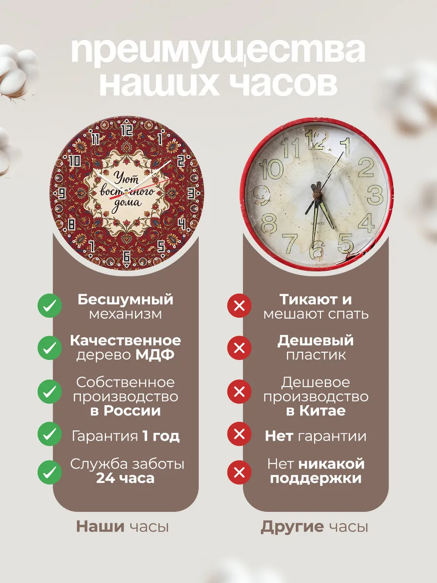 Часы настенные бесшумные Уют восточного дома 33 см — фото 10