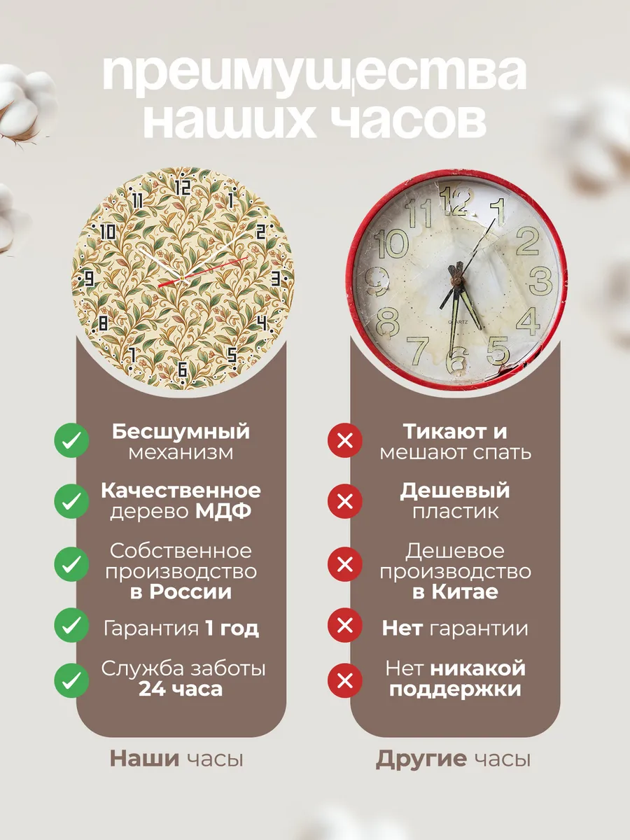 Часы настенные бесшумные Чайный узор Восток 33 см — фото 10