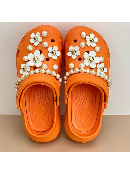 Нет бренда Подвески для обуви с отверстиями для цветов C1-20pcs 2 chain, 120 шт, фото 3